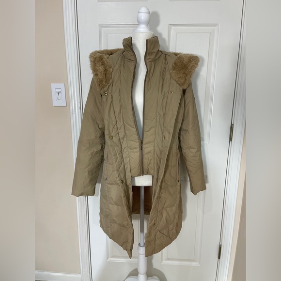 Larry Levine Down-Filled Coat with Faux Fur-Trimmed Hood - Picture 7 of 14